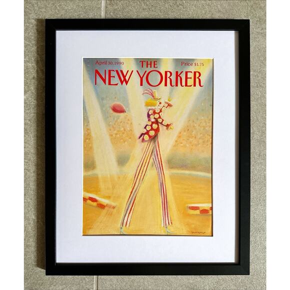 Framed 1990 The New Yorker April 30 Susan Davis Circus Clown - Picture 1 of 3